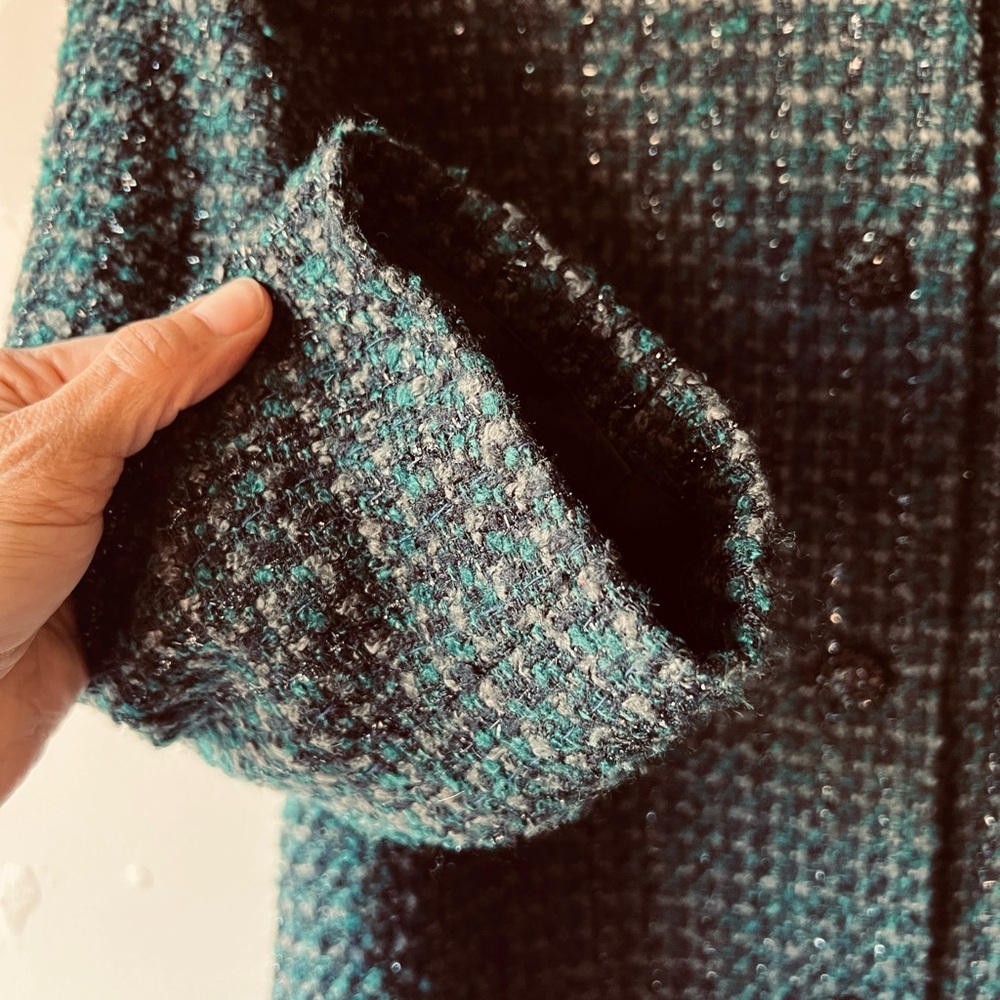 Albert Nipon Teal Button-Up Duster/Coat - image 3